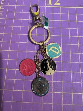 NWT Disney Resort Multicolor Double Sided Coin Purse Charm Keychain